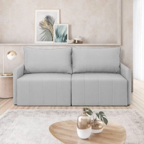 Sofá Cama Baraúna Retrátil e Reclinável 3 Lugares 2,25m em Linho - Imagem 12