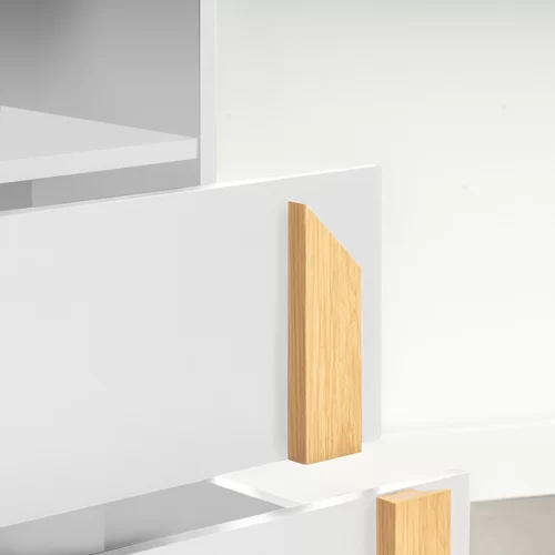 Mesa de Cabeceira 2 Gavetas Quartzo - Branco - Imagem 4