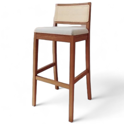 Conjunto 2 Banquetas com Encosto e Apoio para Pés Tiê - Imagem 7