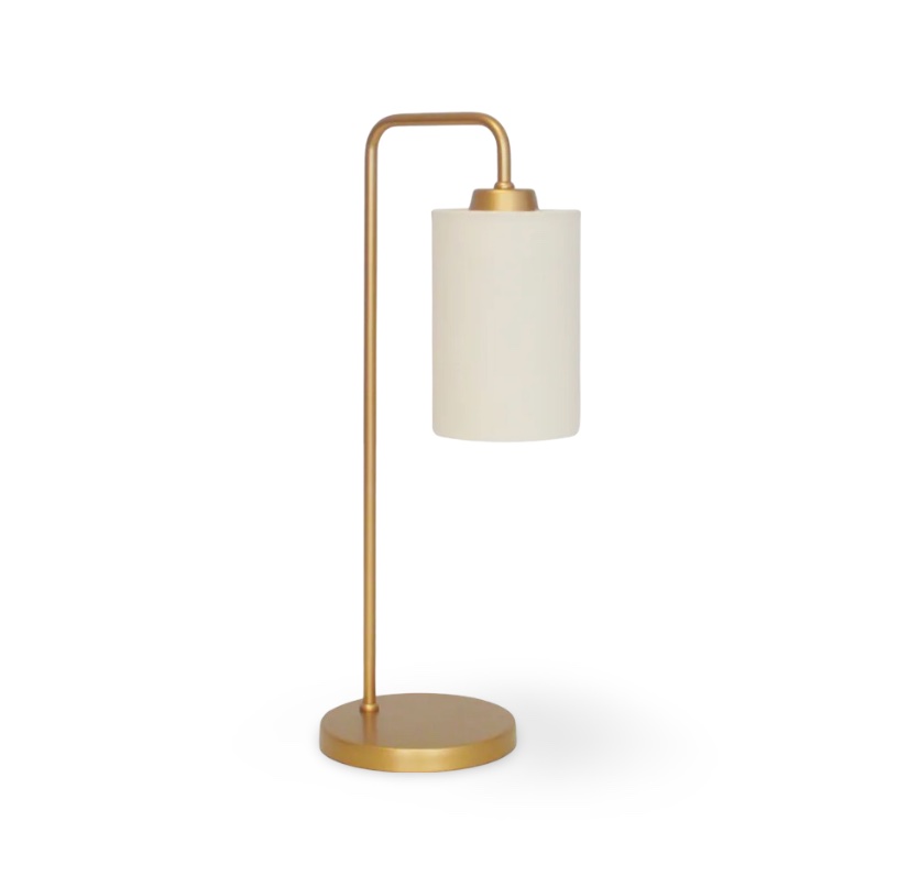 Abajur Retro - Dourado/Cru