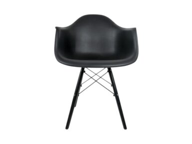Cadeira Eames Daw com Braço - Preto/Preto